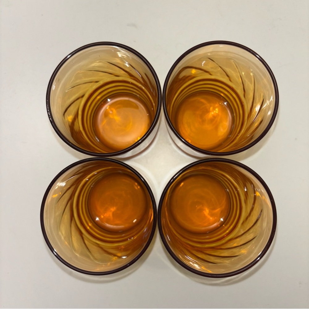 Libbey set of 8 vintage Malibu Gold drinking glasses: 4 tall, 4 short - Picture 2 of 12